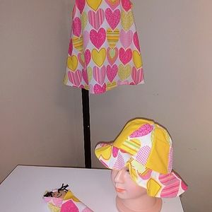Little girls Sundress w/ matching hat and pocket doll
